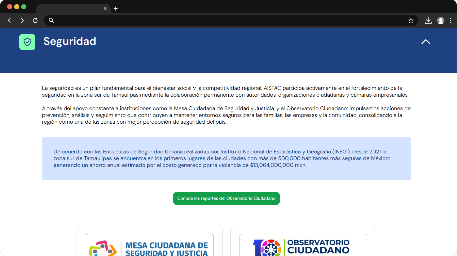 Servicio de página informativa