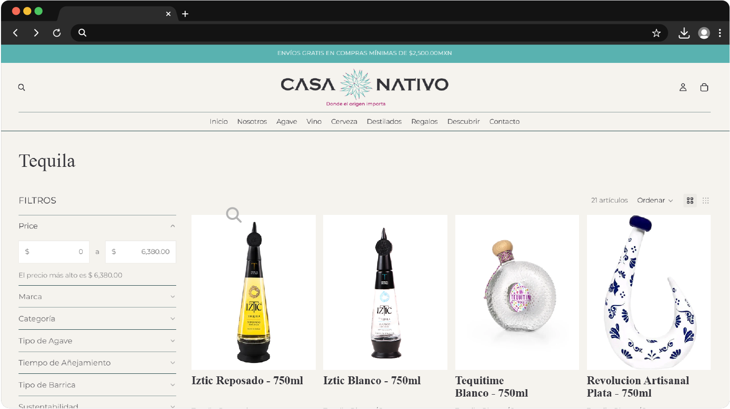Servicio de tienda en línea